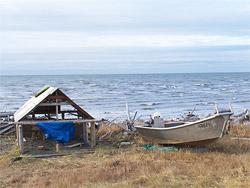 Boat and hut