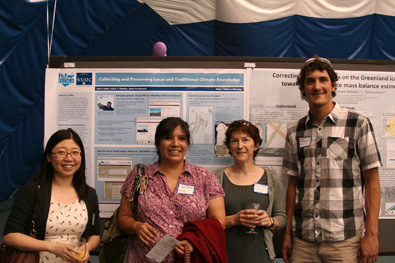 From Left to Right: Miao Liu (NSDIC Software Developer), Heidi McCann, Julia Collins and Joseph Oldenburg (NSIDC Software Developer) at the CIRES 2012 Rendezvous in Boulder, CO. Photo credit: Bard Deluisi