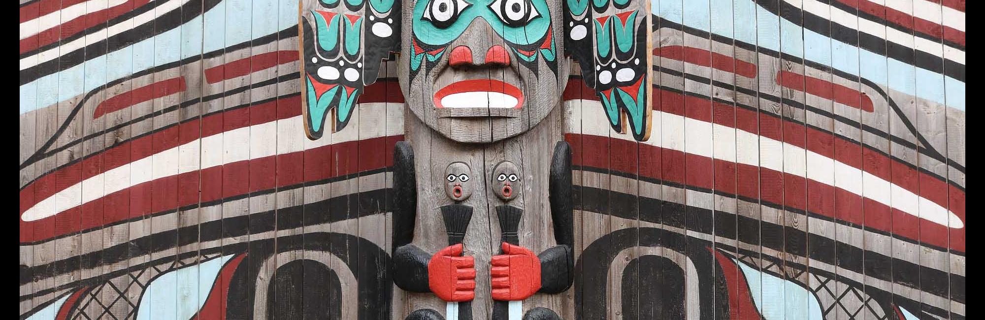 colorful totem in Alaska